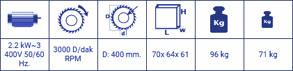 KD 400 M - DERECELİ KESME MAKİNESİ