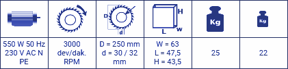 KY 250 - YATAR KESME MAKİNESİ